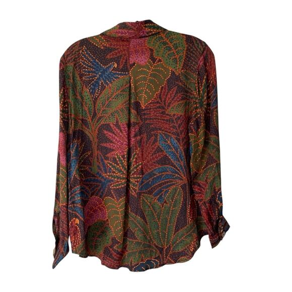 Farm Rio Rainforest Lenzing Viscose Brown Button Down Shirt Blouse size XS - Picture 5 of 9